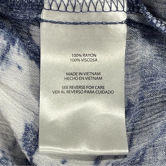 Peace & Pearls size Xl blue & white fireworks tie dye crinkly wide leg pants - Picture 14 of 14